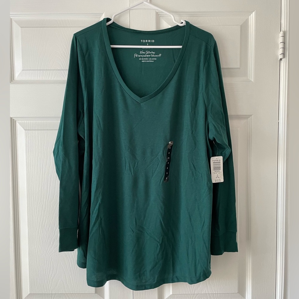 Torrid Long Sleeve V-Neck Top
